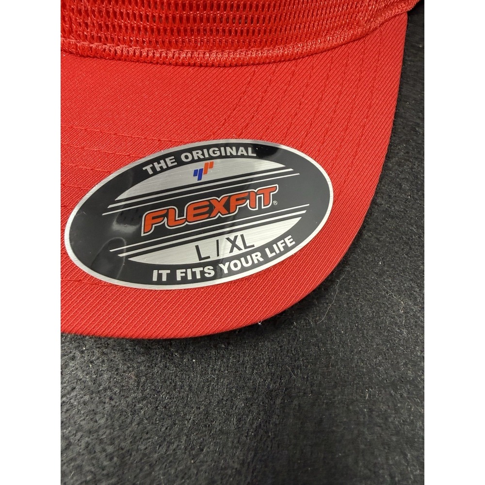 Flexfit Trucker Hat Red Mesh Back Cap L XL Blank Yupoong lot of 6 - Picture 2 of 7